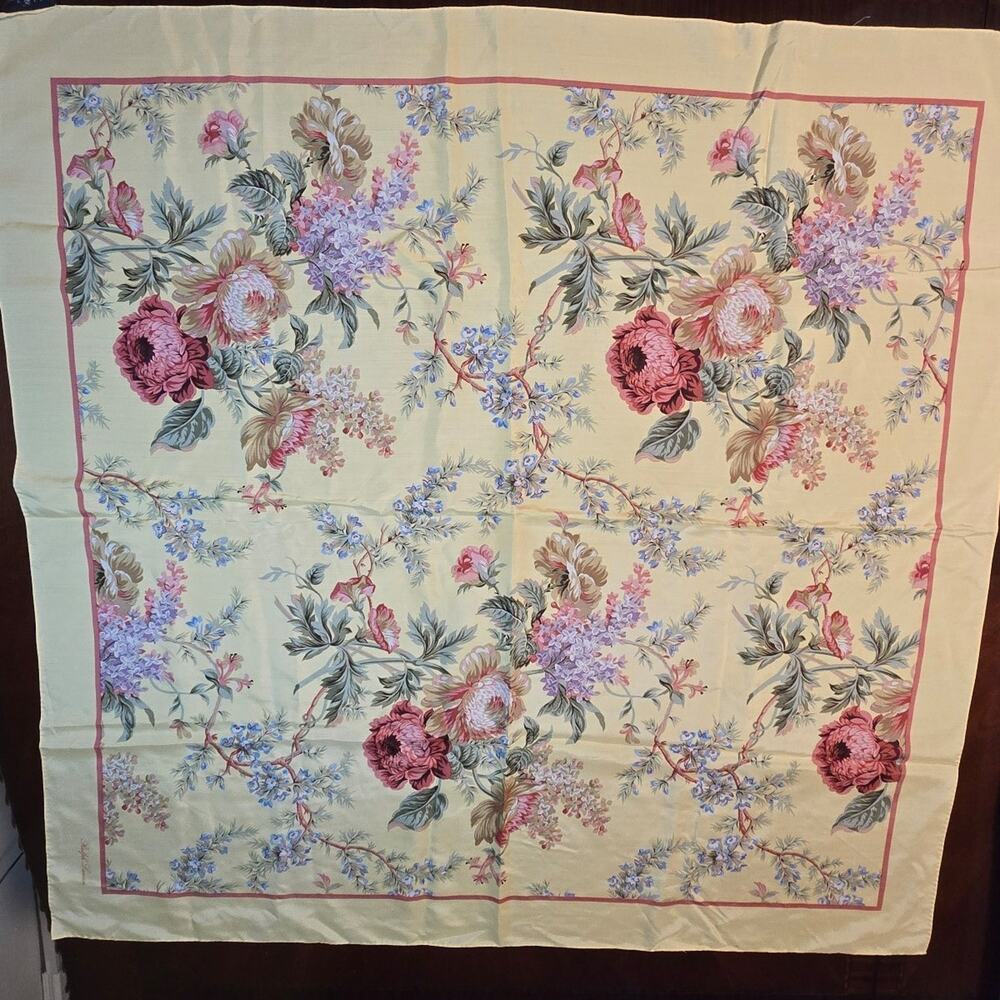 Ralph Lauren Floral 100% Silk Scarf vintage